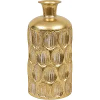 Atmosphera vaas Dubai - goud - D18 x H41 cm - metaal - bloemenvaas - stelen - siertakken