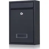 ORNO Kleine Brievenbus BALI met slot 32x22x9 (LxBxD in CM) – Brievenbus rvs met naamplaatje – Brievenbussen hangend – Antraciet