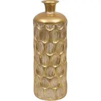 Atmosphera vaas Dubai - goud - D18 x H60 cm - metaal - bloemenvaas - stelen - siertakken