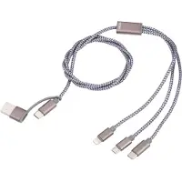 Troika CBL30/GY USB-kabel 1 m USB C USB C/Micro USB-A/Lightning Grijs