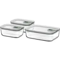Mepal EasyClip set glazen vershouddozen 3-delig (2x 700 ml + 1x 1500 ml) - Nordic sage - Vershoudbakjes