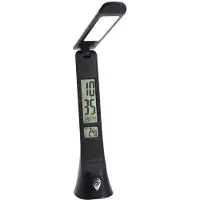 Avide LED Bureaulamp Hugo Dimbaar 6W - Met Kalender + Alarm + Klok + Thermometer Functie - 300 lumen - Zwart