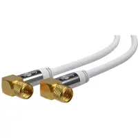 Wentronic F (m) - F (m) coaxkabel | 135 dB | koper | haaks | verguld | wit | 3 meter