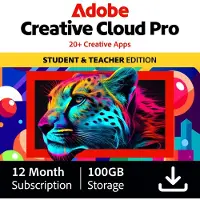 Adobe Creative Cloud Pro Student & Docent versie 100GB - 1 gebruiker - 1 Jaar - (Windows/Mac)