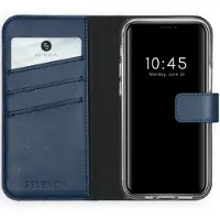Selencia Echt Leren Bookcase voor de Apple iPhone 12 Mini - Blauw