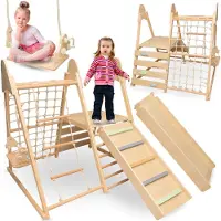 Mamabrum Houten speelplaats voor thuis, XL, 5-in-1