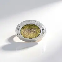 Cavill - Hanger 925 Sterling Zilver - Platina Geplateerd - 6,18 ct Ovale Labradoriet Cabochon - Elegant Sieraad - Blauw Groen Kleurenspel
