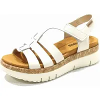 Pikolinos Dames Salma Leren Sandalen Gebroken Wit (38), Leer, 3 tot 5 cm, Klittenband, Casual W4N-0754