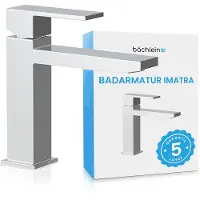 Bächlein Waterkraan Voor De Badkamer In Hoekig Design, Ééngreepsmengkraan Met Heldere Lijnen In Een Modern Jasje, Chroom Badkamerkraan