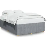 vidaXL Bedframe zonder matras stof lichtgrijs 140x190 cm