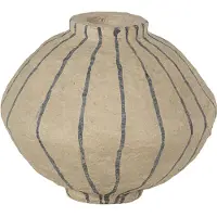 Woood Karo Decoratie Vaas - Papier Mache - Zand - 30x35x35