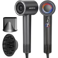 Aigostar Föhn met Diffuser - 110.000RPM - High Speed Haardroger - Reisfohn - Haardroger Krullen - 1600W - Zwart