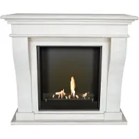 Xaralyn Bio-ethanol haard - Kreta BIU-SWP - wit gepolijst natuursteen - 3 KW verwarming - haardombouw inclusief inbouwhaard - schouw