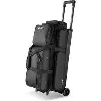 Vevor 3-Ball Bowling Bag met dubbele wielen en apart schoenenvak (tot Amerikaanse maat 16) en extra groot accessoirevak