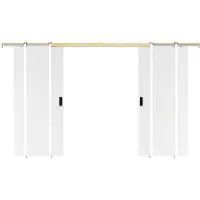 Vente-unique Dubbele schuifdeur met klamplaagsysteem - 2 x H205 x L73 cm - Mdf + Pvc - Wit - VARIN II