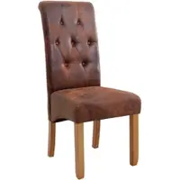 Riess Elegante stoel CASA vintage bruin met decoratieve knopen massief houten poten - 37292