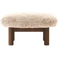 Audo Copenhagen Brasilia voetenbankje Dark oak-Nature sheepskin curly