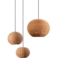 Faro Hanglamp Haka, dimbaar, hout licht, Woon-/ Eetkamer, Hout, Modern, hanglamp