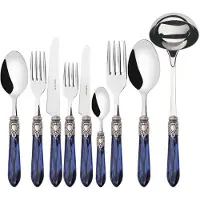 Casa Bugatti OXFORD Ghiera Argento Anticato, Bestekset 75-delig, Presentaiedoos,