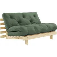 Karup Roots 140 Slaapbank Met Mattras Raw / Olijfgroen - Slaapbanken Dennenhout Olive Green - 123100756140