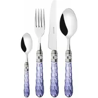 Casa Bugatti cutlery set 24pcs - Cristallo blue - chromed metal ring
