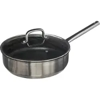 Secret De Gourmet Roestvrijstalen pan met deksel, antiaanbaklaag, 25,5 cm