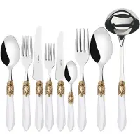 Casa Bugatti OXFORD Ghiera Dorata, Bestekset, 75 delen, Presentatieset,