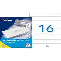 Agipa Universele etiketten met aftrekrand, 37 x 105 mm