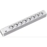 Bachmann 19'' PVC stekkerdoos met 8 geaarde stopcontacten, 2,0 m geaarde stekker