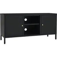 vidaXL Tv-meubel 105x35x52 cm staal en glas zwart