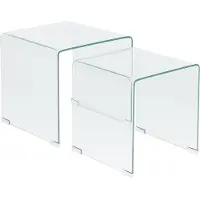 Beliani KENDALL - Salontafel set - Transparant - Veiligheidsglas