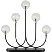 Markslöjd Kandelaar Enys, zwart/transparant, ijzer/glas, 5-lamps, E5 Enys, zwart, Woon-/ Eetkamer, metaal