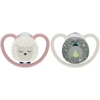 Nuk Gloeiende spenen - 2-pack - Perfecte match Air Nacht - Schaa - - 18-36 mnd - Fopspenen