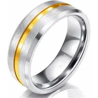 Mendes Heren ring Wolfraam Zilver Goud 8mm-20mm