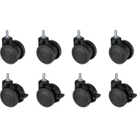 Oplite Set van 8 Zwenkwielen voor GTR S8 en S8 Elite cockpits Zwart