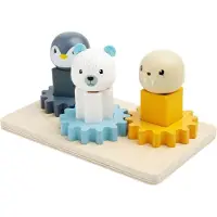 Bigjigs Toys Houten Tandwielen Puzzel Noordpool - 10dlg.
