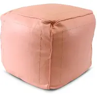 Safaary Marokkaanse poef leer blush vierkant