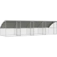 vidaXL Kippenhok 4 pcs Zilver 800 x 200 x 200 cm Gegevens staal