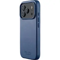 Mujjo Full Leather iPhone 17 Pro Hoesje Blauw