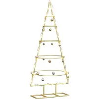 vidaXL Metalen kerstboom met standaard Goud 90 cm Poedercoated staal