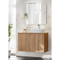 En.casa Badkamermeubelset 5-delig Newport eikenkleurig en wit []