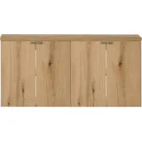 En.casa Onderkast voor wastafel, model 'Skelbolu', hangend, met deuren, 120 x 60 x 40 cm, eikenlook