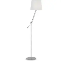 Ideal Lux REGOL PT1 NICKEL, Nikkel, Wit, Geschikt voor: slaapkamer, kinderkamer, eetkamer, woonkamer, Materiaal: textiel, metaal, Beschermingsklasse: IP20, Veiligheidsklasse: II, Fitting: E27
