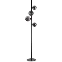 Ideal Lux Vloerlamp Perlage, zwart, Woon-/ Eetkamer, metaal, vloerlamp