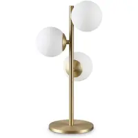 Ideal Lux Tafellamp Perlage, messing / goud, Woon-/ Eetkamer, metaal, Tafellamp