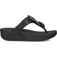 FitFlop Dames Slippers Lulu Marbled Stone Toe-post - Zwart - Maat 43
