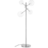 Ideal Lux Vloerlamp Equinoxe, chroom / zilver, Woon-/ Eetkamer, metaal, vloerlamp