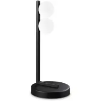 Ideal Lux Design tafellamp Ping Pong, zwart, Woon-/ Eetkamer, metaal, Design, tafellamp