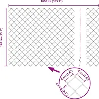 vidaXL Gaashek 10 x 1,4 m Verzinkt staal zilver