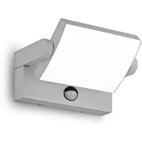 Ideal Lux Wandlamp buiten met bewegingssensor Swipe, alu / grijs / zink, metaal, Modern